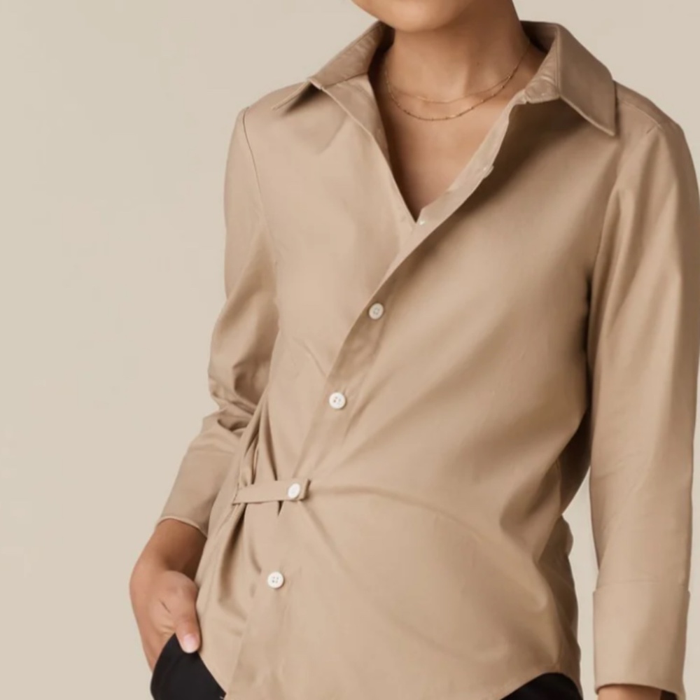 Vetta Wrap Button Down Top XS